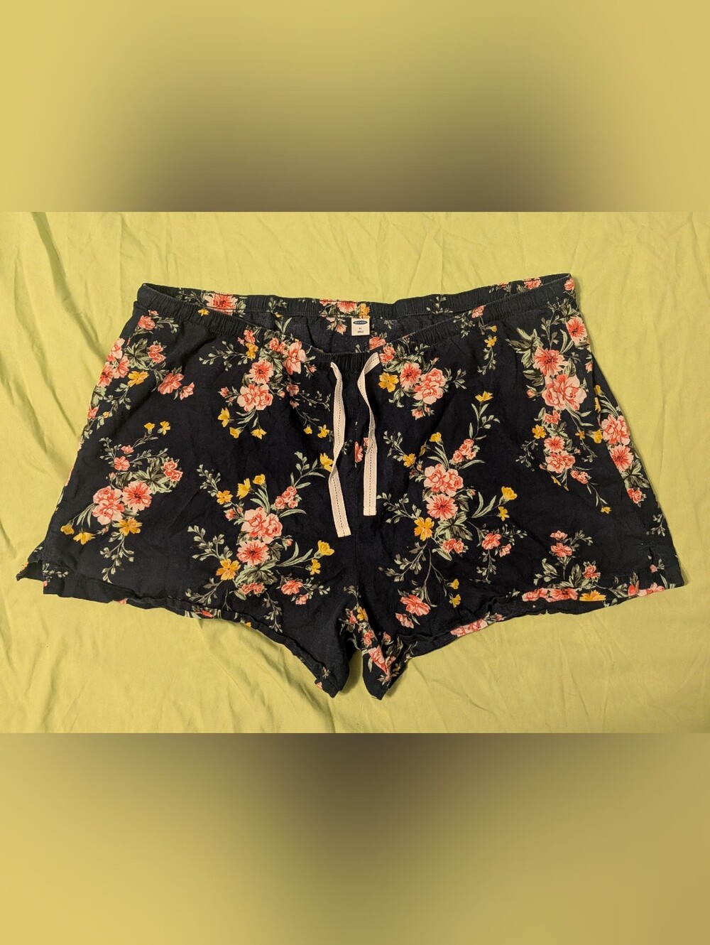 Old Navy Blue Floral Printed Poplin Cotton Pajama Shorts Size XL
